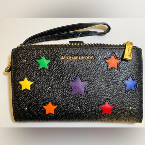 Michael Kors Adele Star-Cutout Pebbled Leather Wallet - Picture 5 of 5